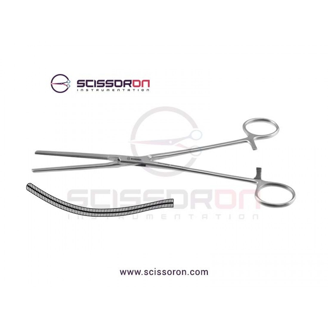 Glassman Intestinal And Liver Holding Clamp Curved Jaws