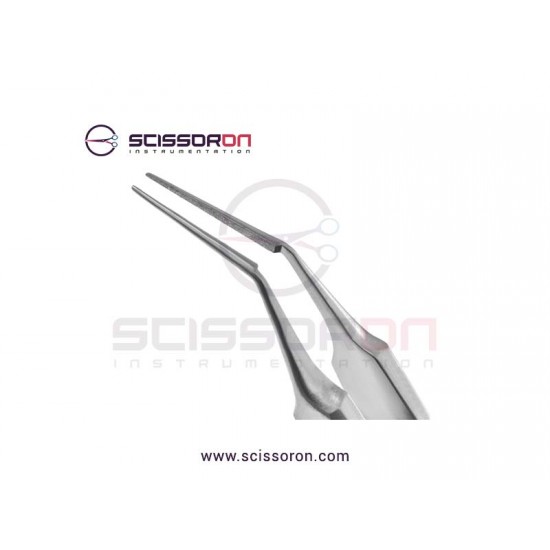 Bechert-McPherson Tying Forceps 10mm Angled TC Dusted Jaws