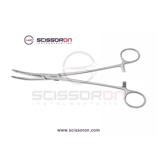 Heaney Hysterectomy Forceps Curved Jaws Double Teeth
