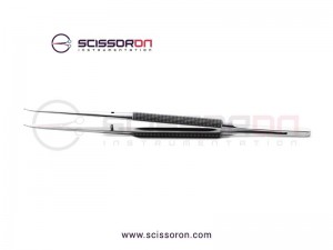 Microsurgical 1.0mm Ring Tip TC Dusted Curved Forceps without Tying