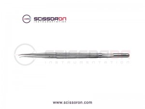 Microsurgical 2.5mm Ring Tip Forceps Curved Jaws