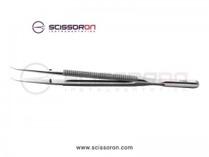 Microsurgical 1.0mm Ring Tip TC Dusted Curved Forceps