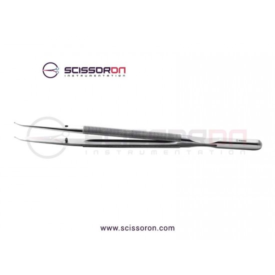 Microsurgical 1.0mm Ring Tip TC Dusted Curved Forceps