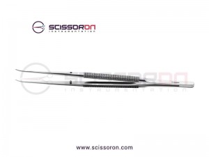 Microsurgical 1.0mm TC Dusted Curved Jaws Delicate Tissue Forceps without Tying