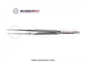 Microsurgical 1.0mm TC Dusted Straight Jaws Delicate Tissue Forceps