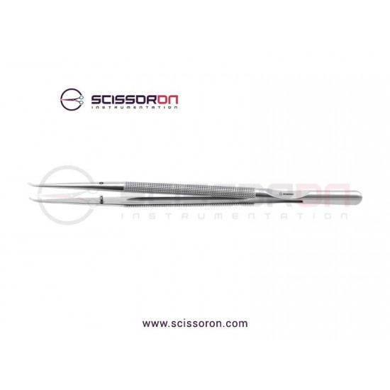 Microsurgical 1.0mm TC Dusted Curved JawsTissue Forceps