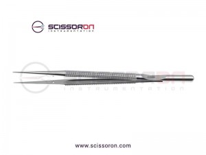 Microsurgical 1.0mm TC Dusted Straight JawsTissue Forceps