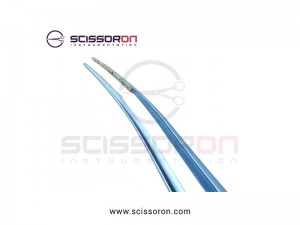 McPherson Tying Forceps 4.0mm TC Dusted Curved Jaws McPherson Tying Forceps 4.0mm TC Dusted Curved Jaws