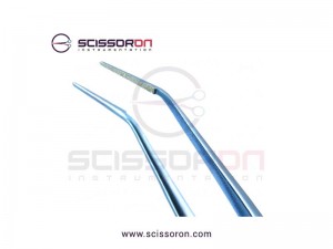 McPherson Tying Forceps 4.0mm TC Dusted Angled Jaws McPherson Tying Forceps 4.0mm TC Dusted Angled Jaws
