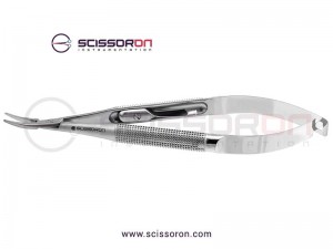 Barraquer Micro Needle Holder Curved Jaws with Lock Barraquer Micro Needle Holder Curved Jaws with Lock