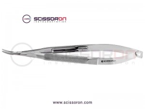Barraquer Micro Needle Holder Medium Curved Jaws with Lock Barraquer Micro Needle Holder Medium Curved Jaws with Lock