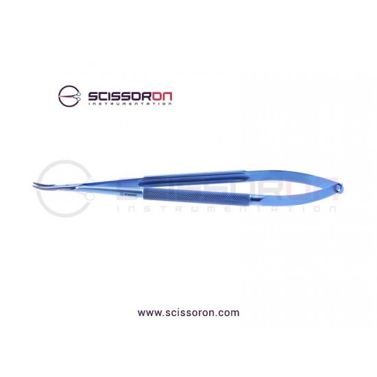 Jacobson Needle Holder LL TC Dusted Curved Jaws without Lock Titanium