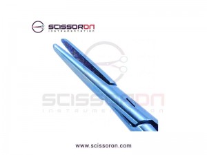 Jacobson Needle Holder TC Dusted Straight Jaws with Lock Titanium Jacobson Needle Holder TC Dusted Straight Jaws with Lock Titanium