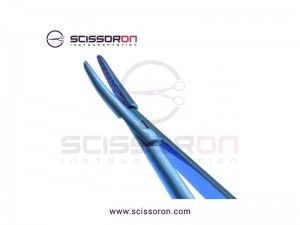 Jacobson Needle Holder TC Dusted Curved Jaws with Lock Titanium Jacobson Needle Holder TC Dusted Curved Jaws with Lock Titanium