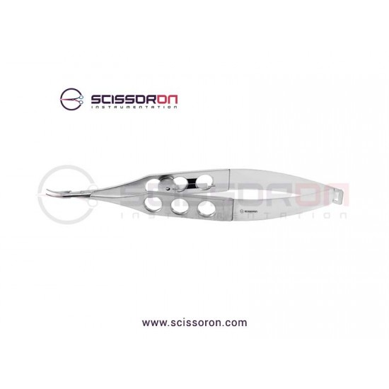 McPherson Micro Needle Holder Curved Smooth Jaws