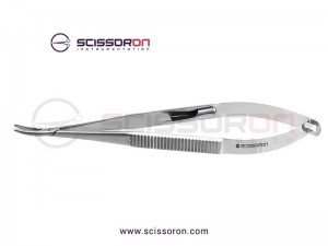 Castroviejo Micro Needle Holder 12mm Smooth Curved Jaws Castroviejo Micro Needle Holder 12mm Smooth Curved Jaws