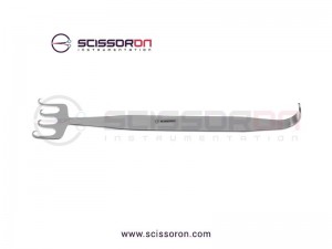 Freeman Facelift (Rhytidectomy) Rake Retractor Offset Prongs