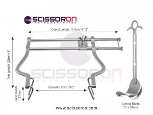 Balfour Abdominal Retractor Fixed Lateral Wire Blades #1 Balfour Abdominal Retractor Fixed Lateral Wire Blades #1