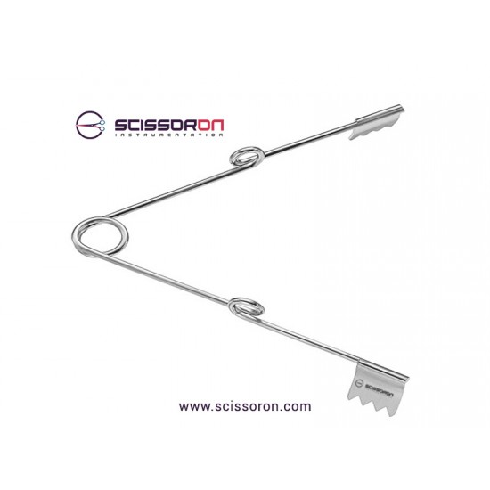 Grieshaber Spring Retractor Solid Blade with Toothed Ends