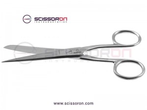 Micro stitch scissors (10 cm length, 14 mm blades, curved, pointed)