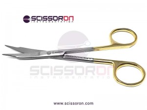 Surgical Gum Tissue Scissors Serrated T/C- Metzenbaum Curved 14.5cm