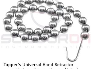 Tupper's universal hand retractor ball chain skin hooks, 8 1-4in_01