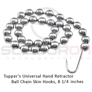 Tupper's universal hand retractor ball chain skin hooks, 8 1-4in_01