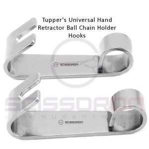 Tupper's universal hand retractor chain holder hooks