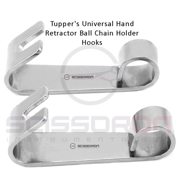 Tupper's universal hand retractor chain holder hooks