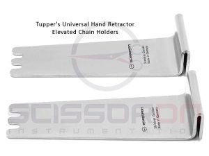 Tupper's universal hand retractor elevated chain holders