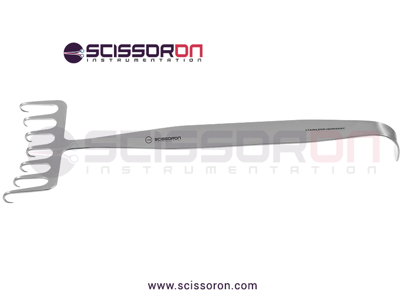 Coronal-brow-lift-retractor,-7-1-4'',7-sharp-offset-prongs,-70mm-wide,-flat-handle_01