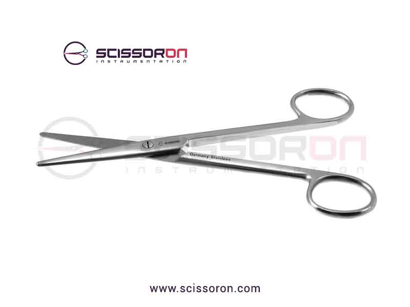 Mayo-Stille dissecting scissor, 15cm ,straight rounded blades, blunt tips, ring handle