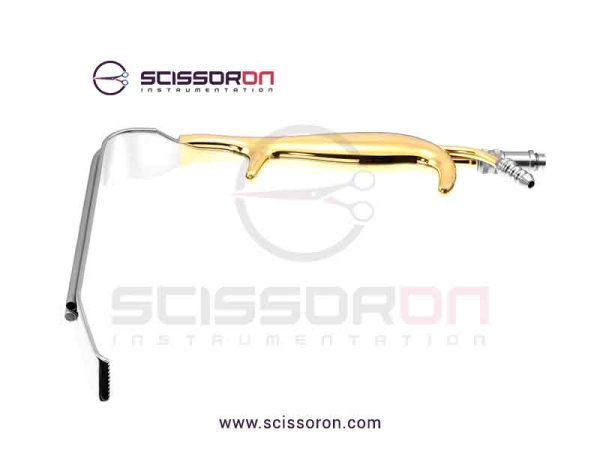 Tebbetts-style breast retractor serrated end, with fiberoptics and suction_01