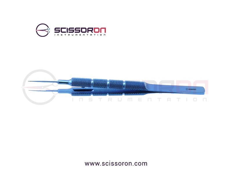 Tennant Tying Forceps 10mm TC Dust Surface Straight Jaws Titanium