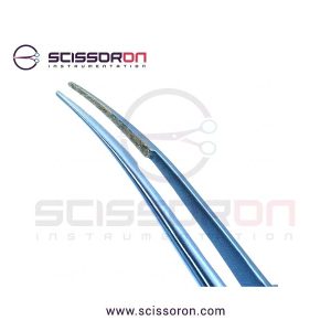 Tennant Tying Forceps 6.0mm TC Dust Surface Curved Jaws Titanium-02