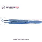 Bechert-McPherson Tying Forceps 10mm Angled TC Dusted Jaws Titanium