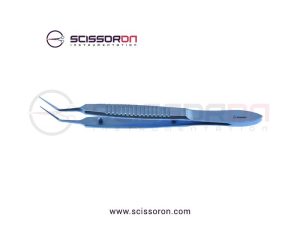 Bechert-McPherson Tying Forceps 10mm Angled TC Dusted Jaws Titanium
