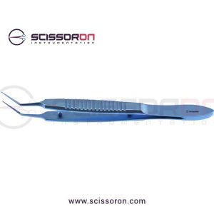 Bechert-McPherson Tying Forceps 10mm Angled TC Dusted Jaws Titanium