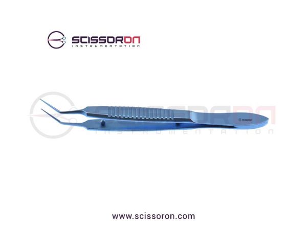 Bechert-McPherson Tying Forceps 10mm Angled TC Dusted Jaws Titanium