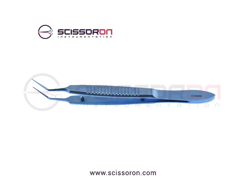 Bechert-McPherson Tying Forceps 10mm Angled TC Dusted Jaws Titanium