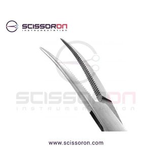 Micro Mosquito Hemostatic Forceps Curved Jaws-02