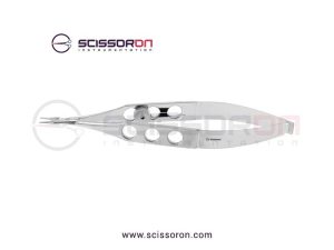 McPherson Micro Needle Holder Curved Smooth Jaws with Lock