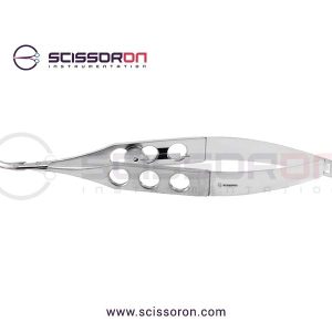 McPherson Micro Needle Holder Curved Smooth Jaws