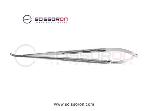Jacobson Microsurgical Needle Holder TC Dust 0.4MM Curved Jaws Handle with Lock