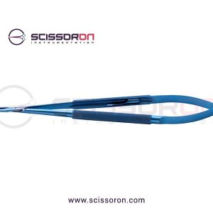 Jacobson Slim Line Microsurgical Needle Holder Slender TC Dusted Straight Jaws Handle with Lock
