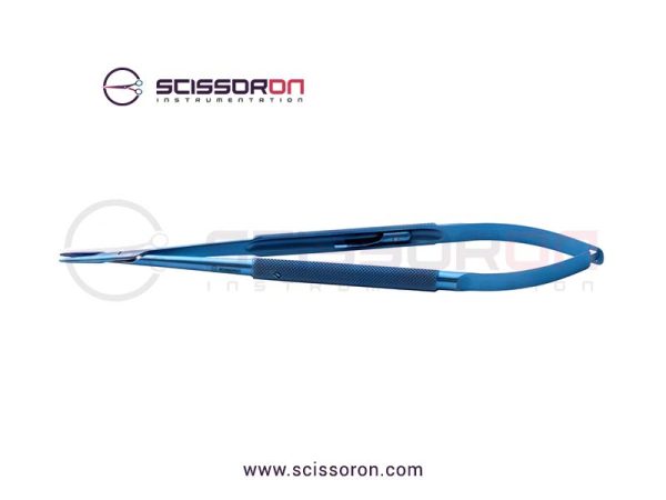 Jacobson Slim Line Microsurgical Needle Holder Slender TC Dusted Straight Jaws Handle with Lock