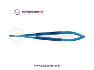 Jacobson Slim Line Microsurgical Needle Holder Slender TC Dusted Straight Jaws Handle without Lock
