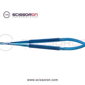 Jacobson Slim Line Microsurgical Needle Holder Slender TC Dusted Straight Jaws Handle without Lock