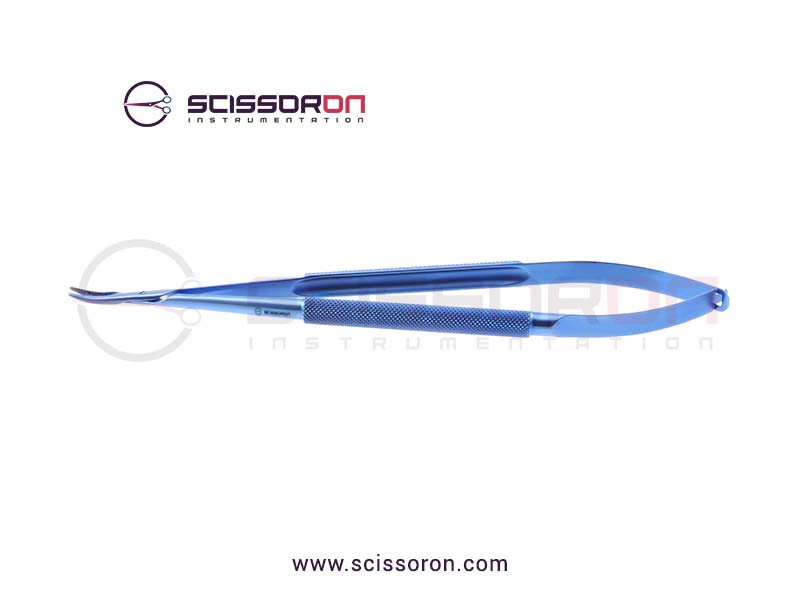 Jacobson Slim Line Microsurgical Needle Holder Slender TC Dusted Curved Jaws Handle without Lock
