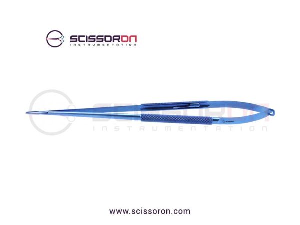 Jacobson Microsurgical Needle Holder TC Duste Straight Heavy Jaws Handle with Lock Jacobson Microsurgical Needle Holder TC Duste Straight Heavy Jaws Handle with Lock